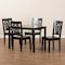Baxton Studio Luisa Modern and Contemporary Transitional Dark Brown Finished Wood 5-Piece Dining Set 177-11381-8026-Zoro - alternate 9